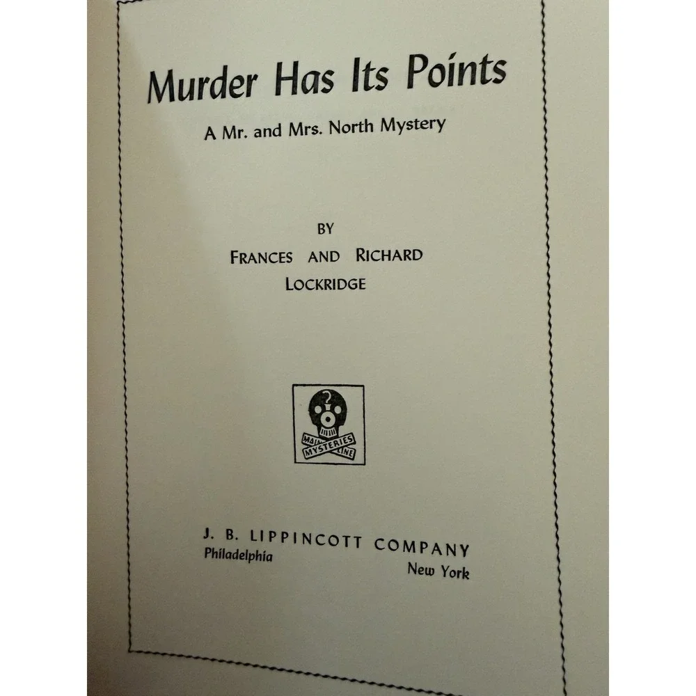 Murder Has Its Points, Lockridge, Mr. & Mrs.‎ North Mystery 1961 Hardcover, BCE
